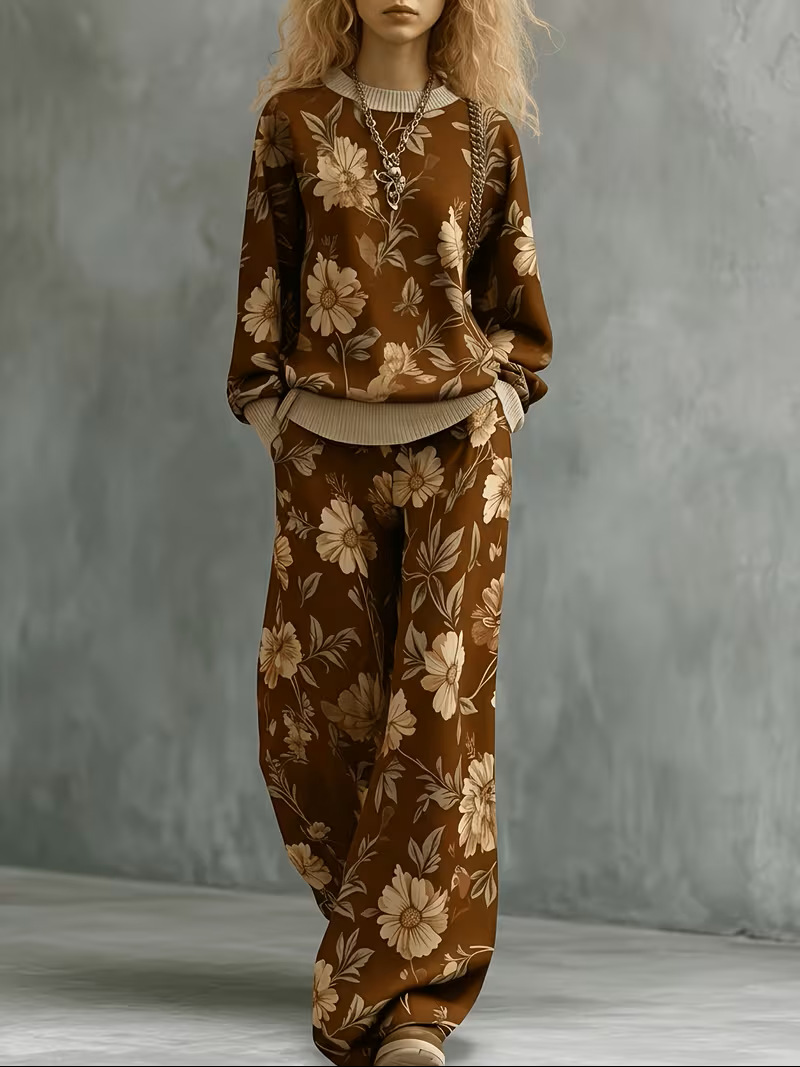 Autumn And Winter European And American Amazon Light Brown Leopard Print Suit Long-Sleeved