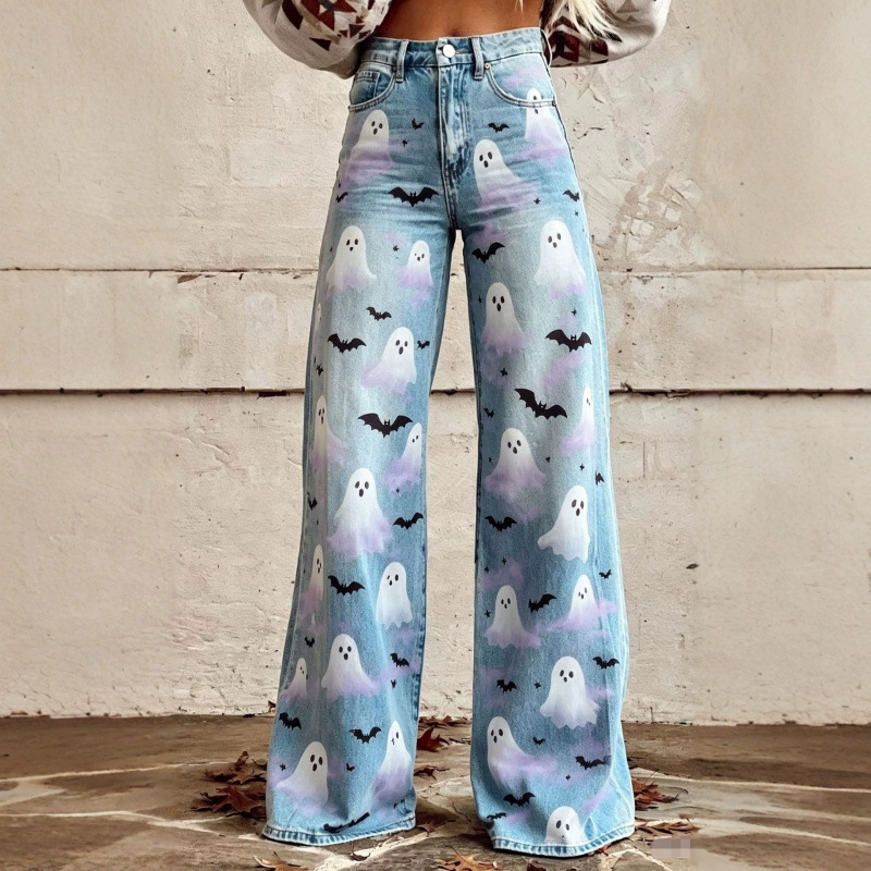 Autumn Women's Wide-Leg Denim Pants