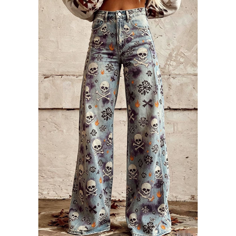 Autumn Women's Wide-Leg Denim Pants