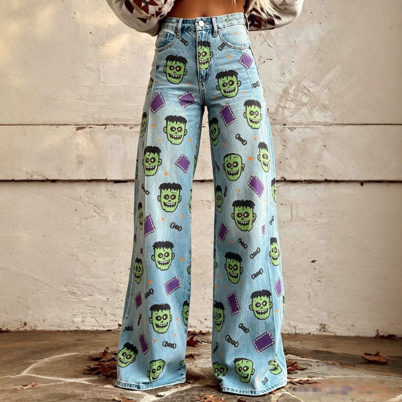 Autumn Women's Wide-Leg Denim Pants