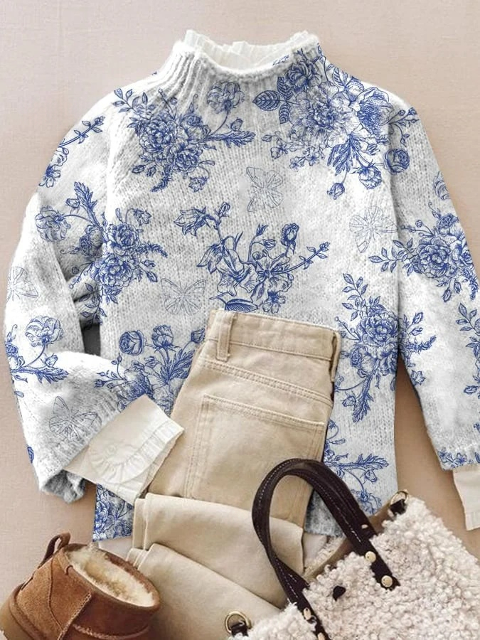 AutumnWinter Christmas Long-sleeve Lapel Sweater
