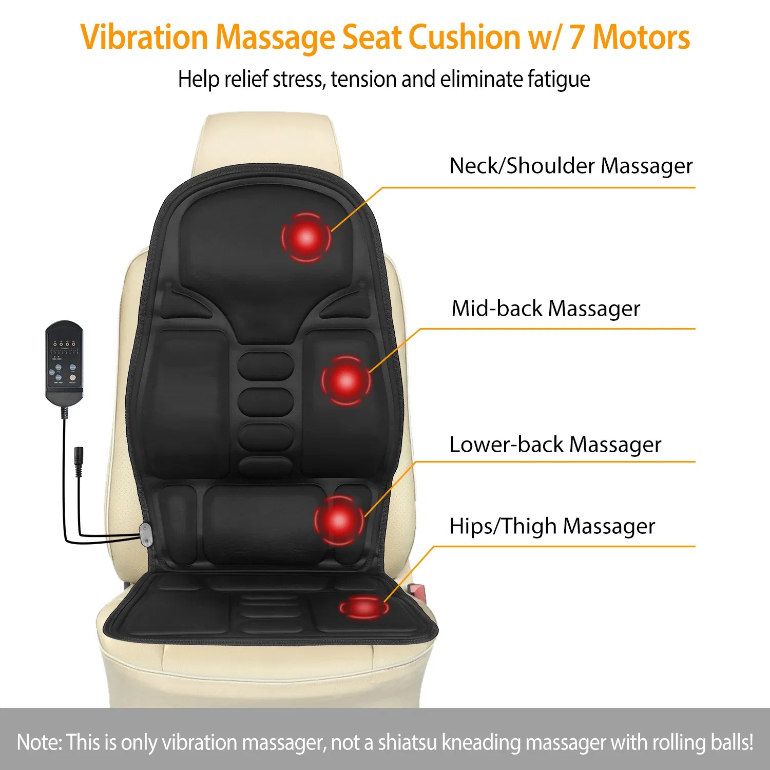 Back Massager Cushion Electric Massage Car Seat Cushion Chair Pad with Heating Function 8