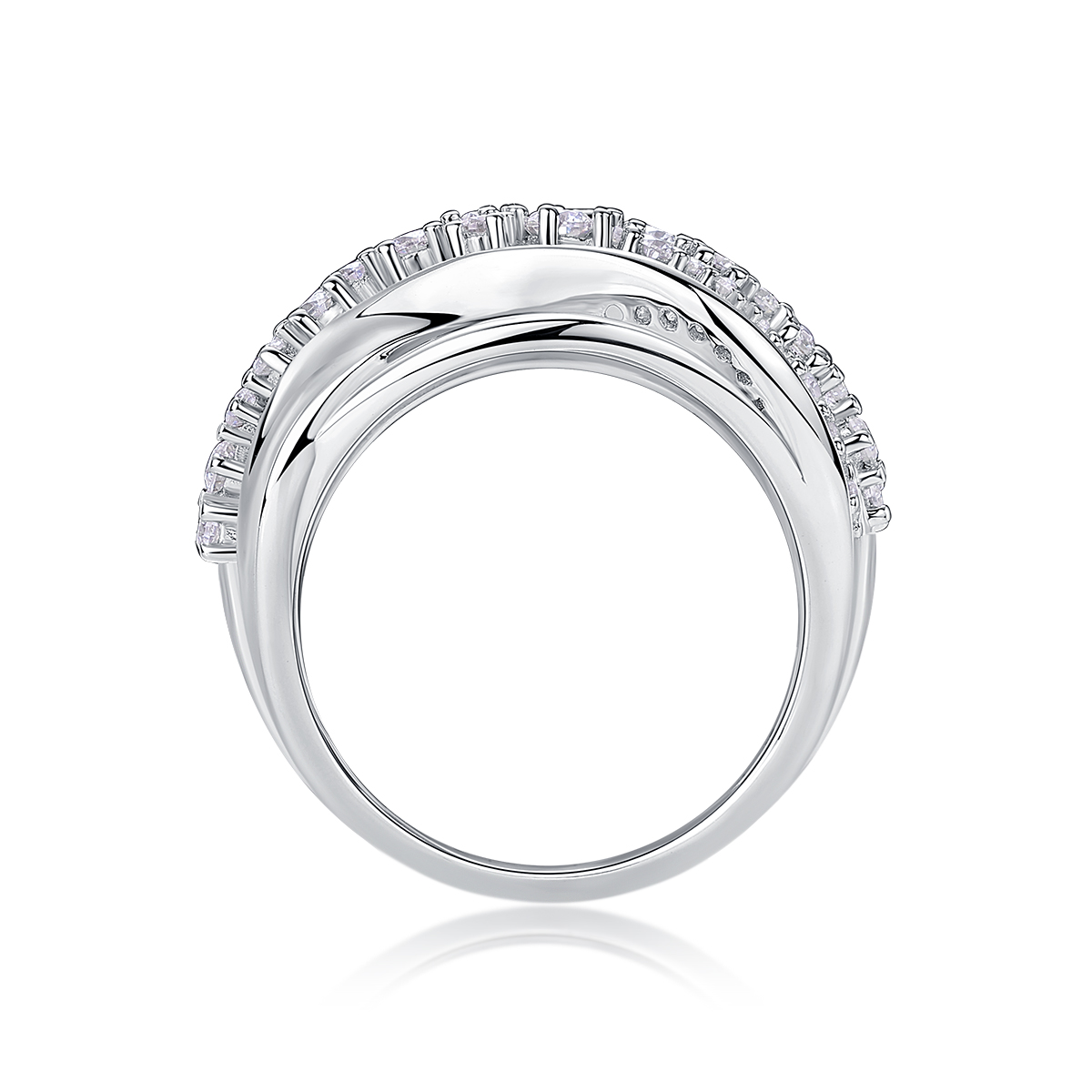 Blossoming All The Way - A Wedding Ring Set With Top-quality Moissanite, Silver And