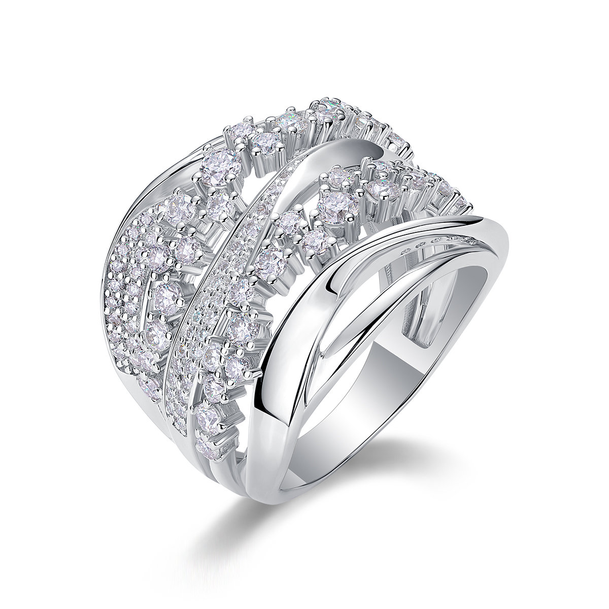Blossoming All The Way - A Wedding Ring Set With Top-quality Moissanite, Silver And