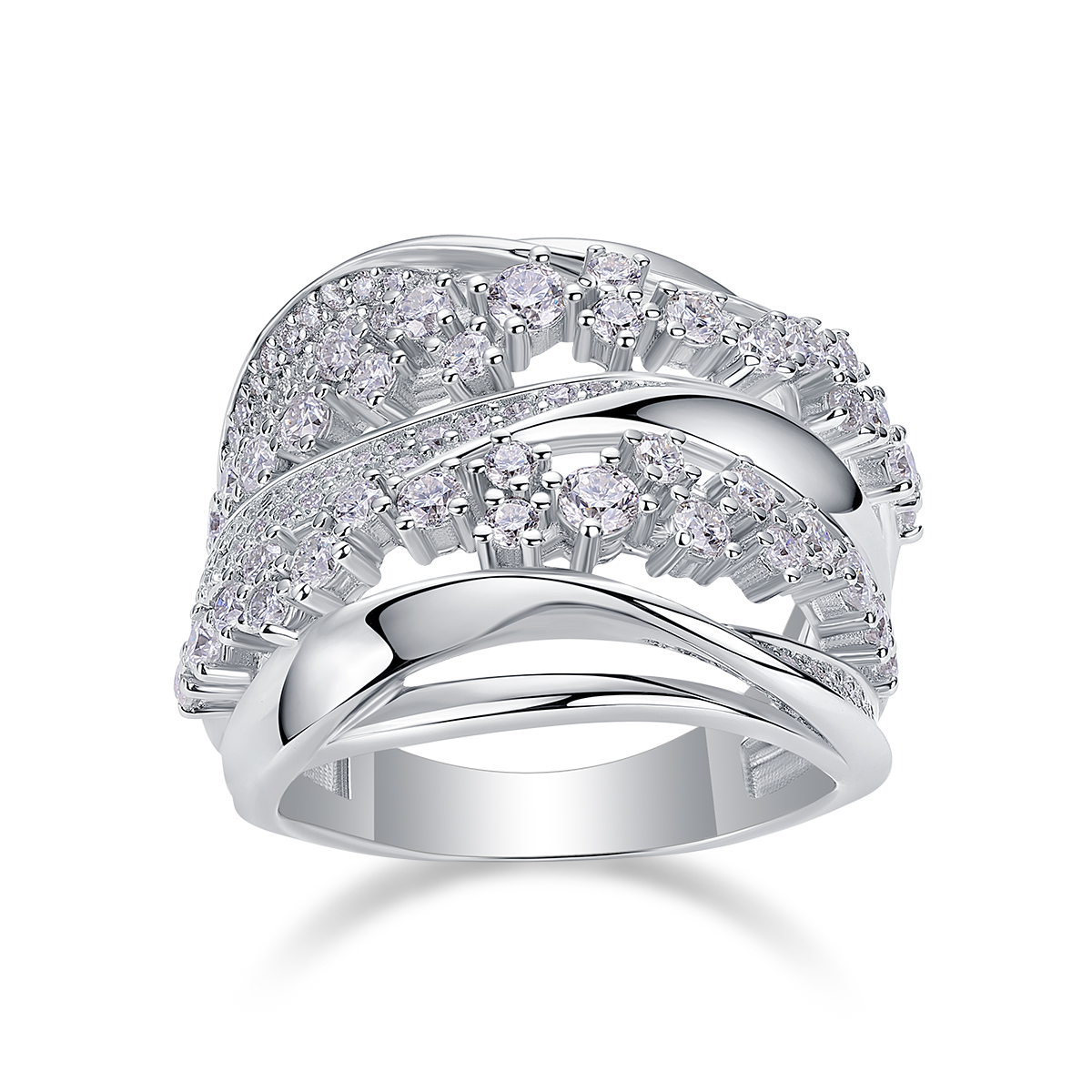 Blossoming All The Way - A Wedding Ring Set With Top-quality Moissanite, Silver And