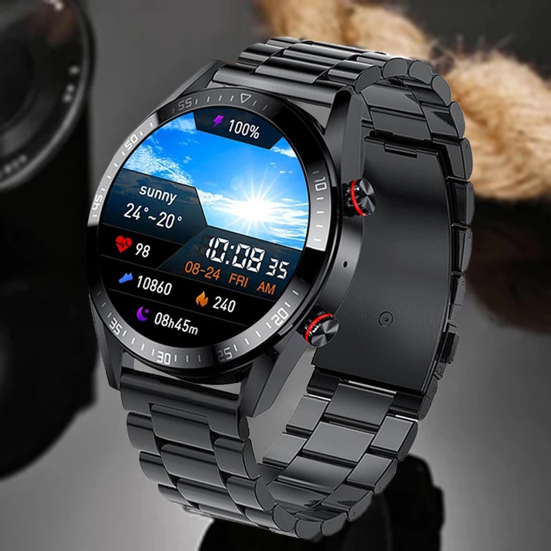 Bluetooth-Anruf-Smartwatch, Musik, Herzfrequenz, Blutdruck, immer heller Bildschirm