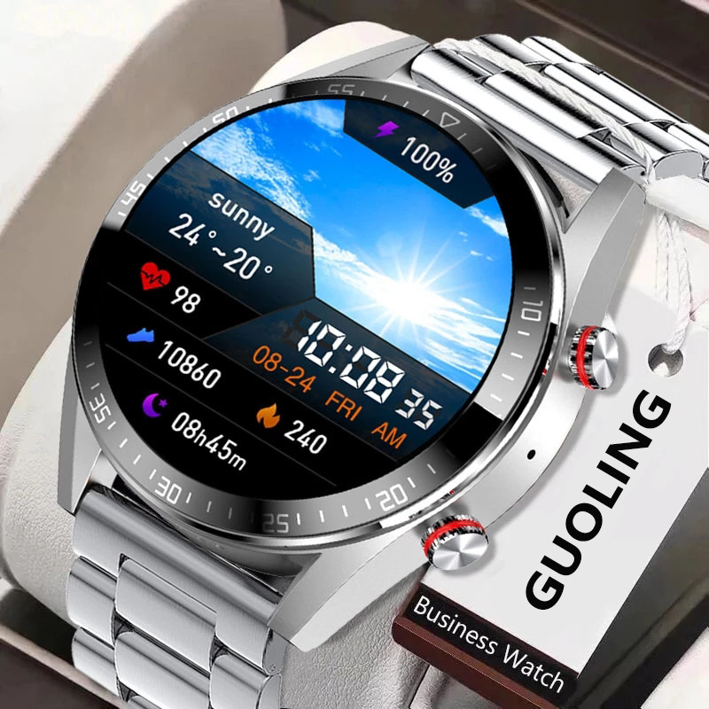 Bluetooth-Anruf-Smartwatch, Musik, Herzfrequenz, Blutdruck, immer heller Bildschirm
