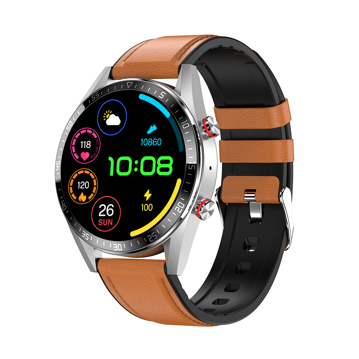 Bluetooth-Anruf-Smartwatch, Musik, Herzfrequenz, Blutdruck, immer heller Bildschirm