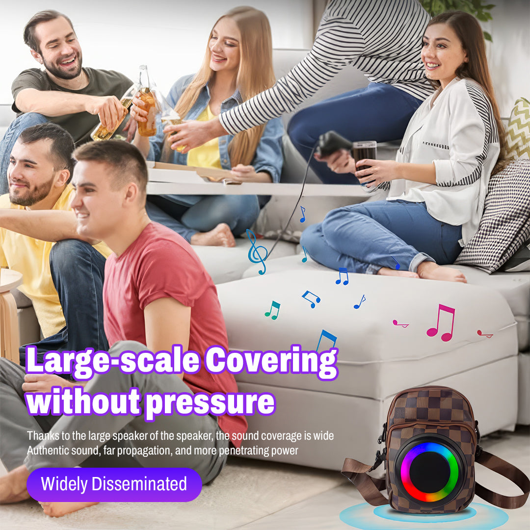 ब्लूटूथ स्पीकर बैग - एलईडी लाइट्स, यूएसबी पावर और 2500mAh बैटरी