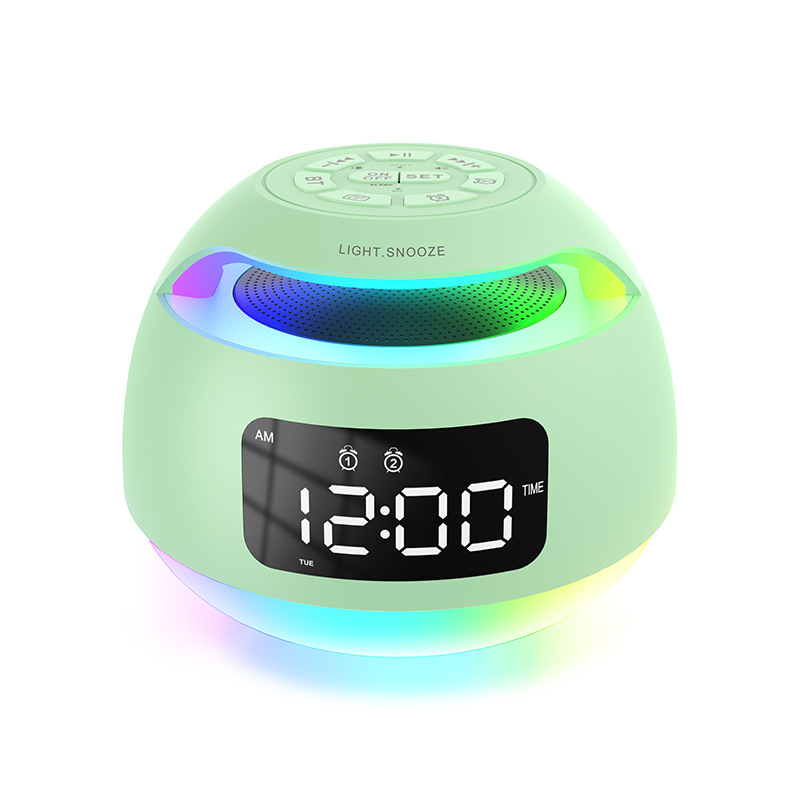 Bluetooth-Lautsprecher, LED-Radiowecker, bunter elektronischer Desktop-Wecker
