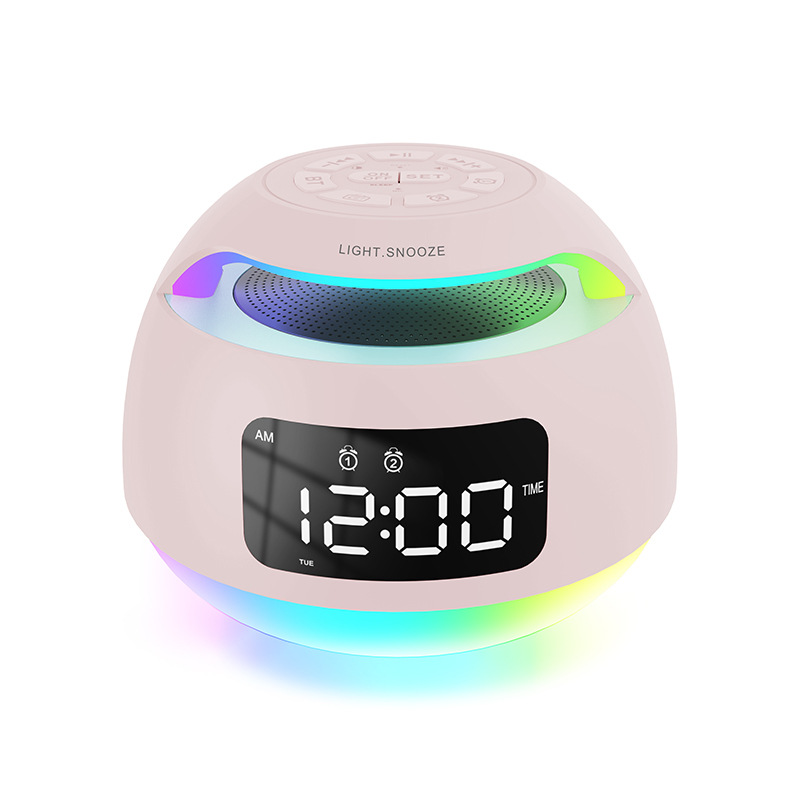 Bluetooth-Lautsprecher, LED-Radiowecker, bunter elektronischer Desktop-Wecker