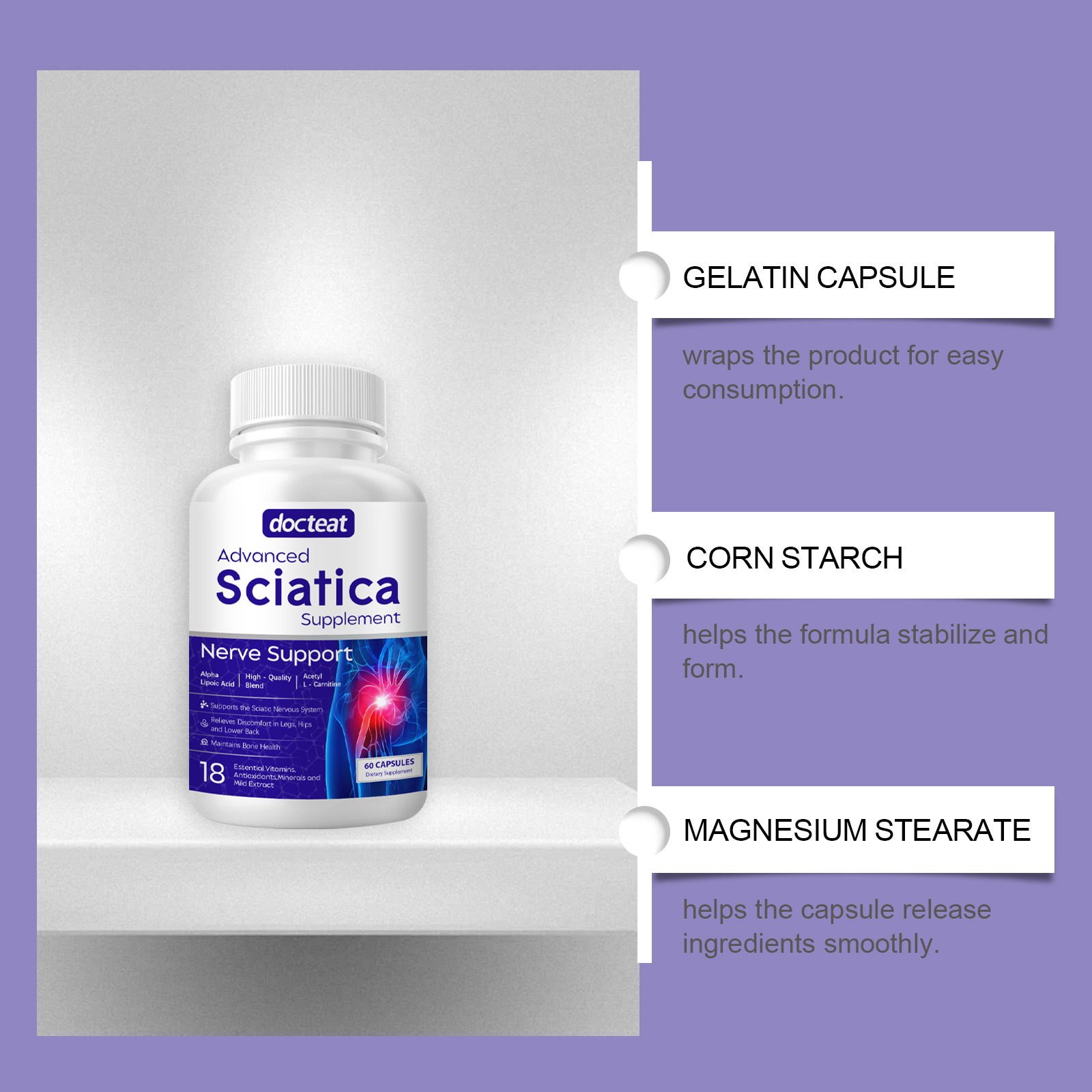 Cápsula para cuidados com o corpo Suporte diário para cintura