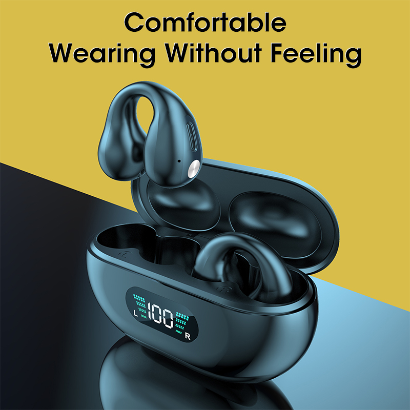 سماعات توصيل العظام TWS Earbuds Ear Clip بلوتوث 5.3 سماعة لاسلكية تعمل باللمس