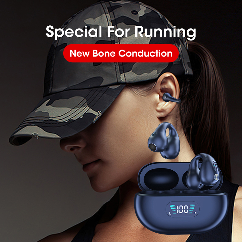 سماعات توصيل العظام TWS Earbuds Ear Clip بلوتوث 5.3 سماعة لاسلكية تعمل باللمس