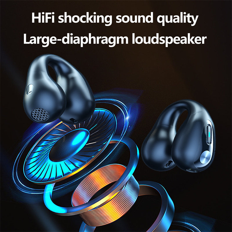 سماعات توصيل العظام TWS Earbuds Ear Clip بلوتوث 5.3 سماعة لاسلكية تعمل باللمس