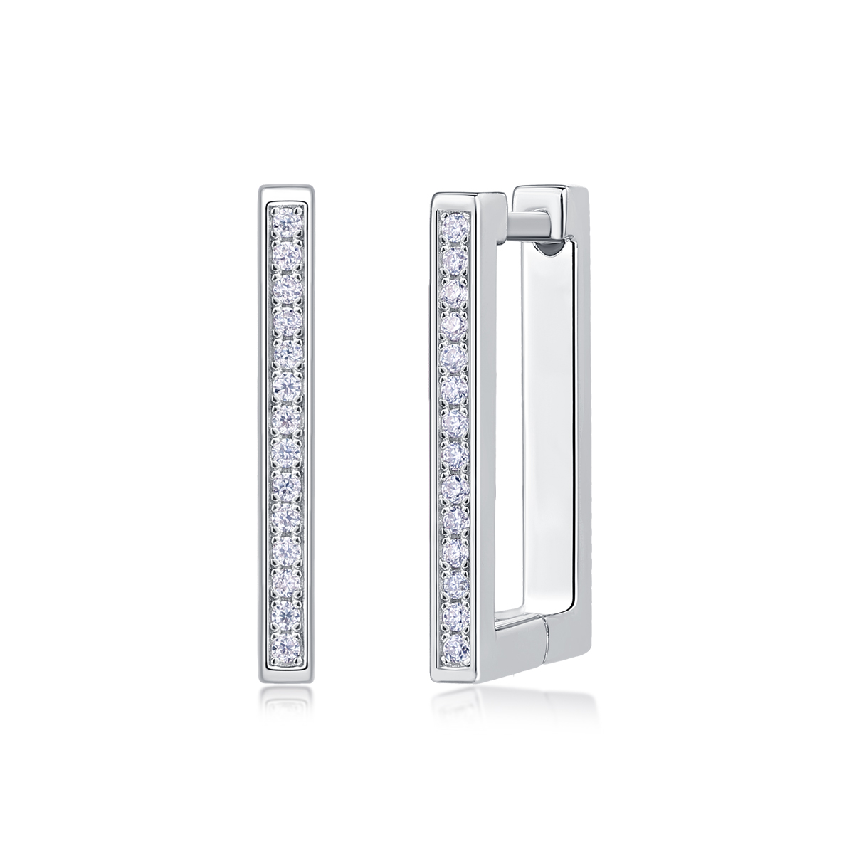 Brave-Top-quality Moissanite Silver And Platinum-plated Stud Earrings, A Fashionable And