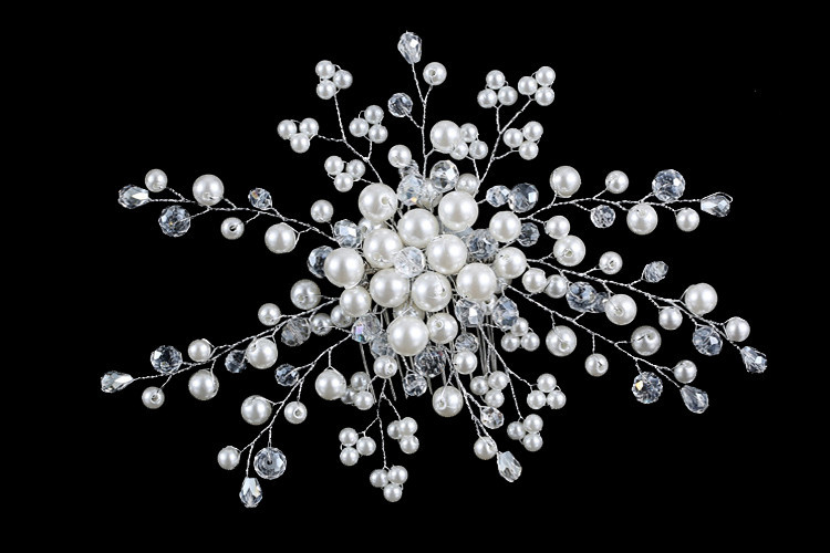 Bridal Wedding Hair Accessories Handmade Crystal String Beads Hair Comb