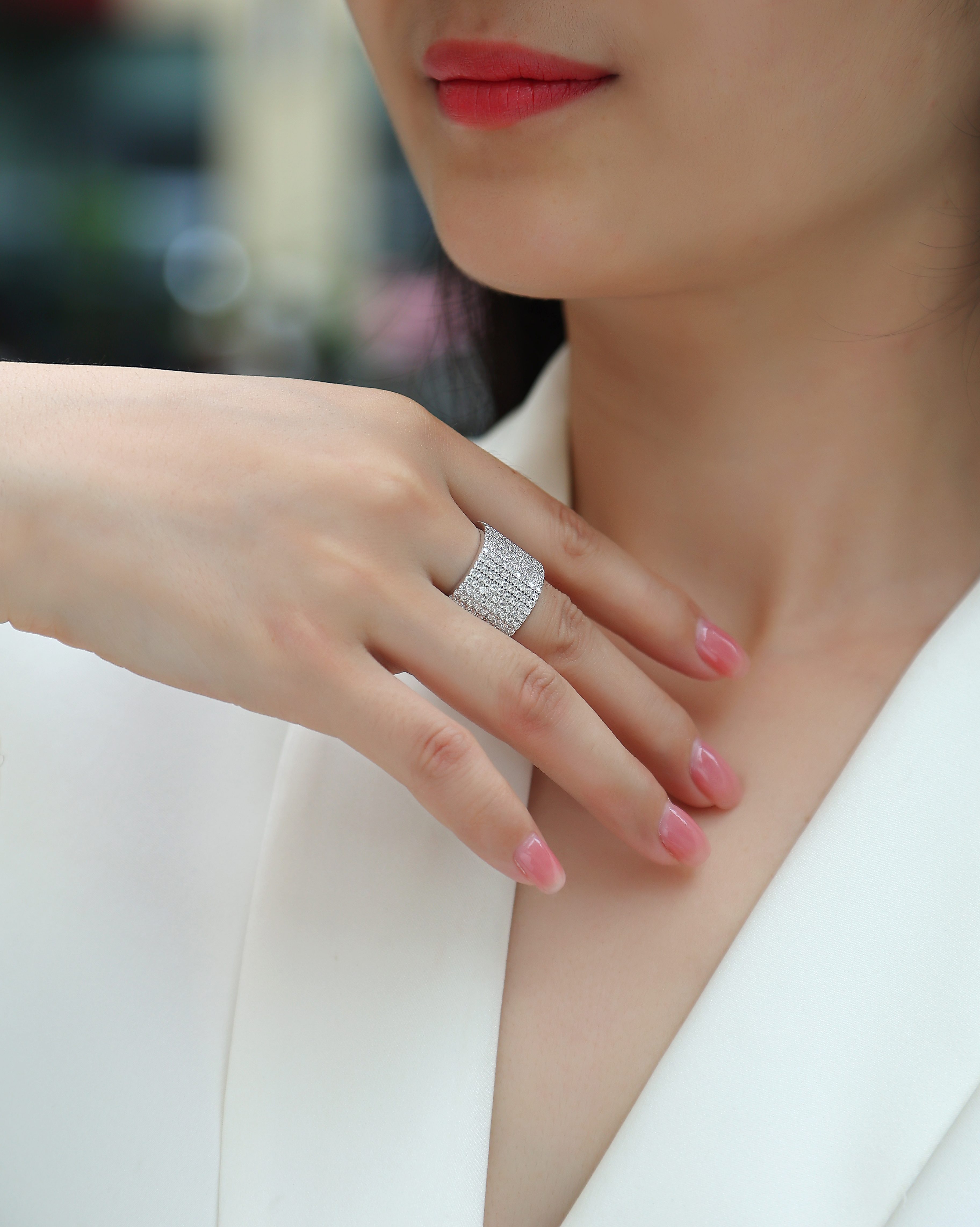 Bright Stars - A Wedding Ring Set With Top-quality Moissanite Silver And Platinum-plated