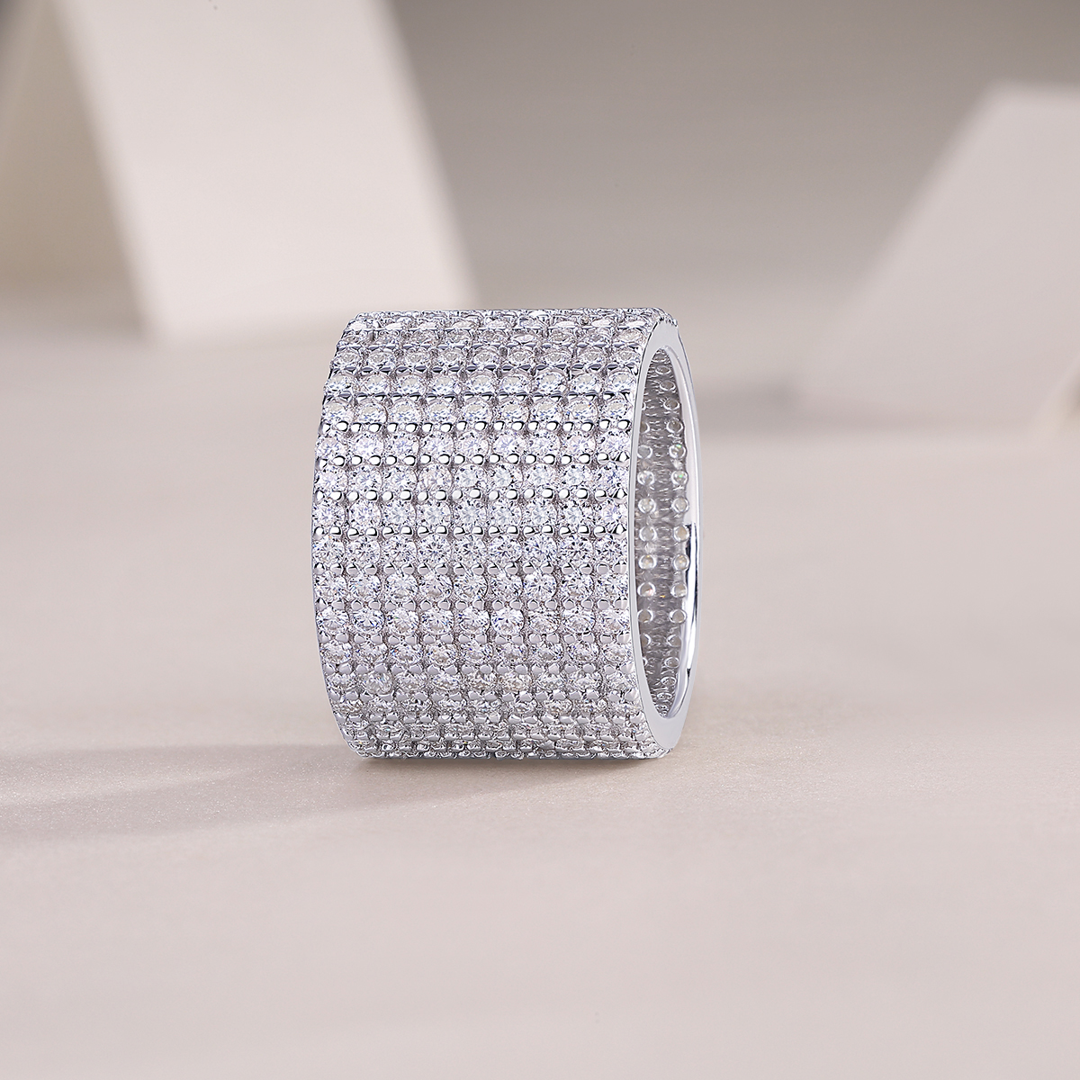 Bright Stars - A Wedding Ring Set With Top-quality Moissanite Silver And Platinum-plated