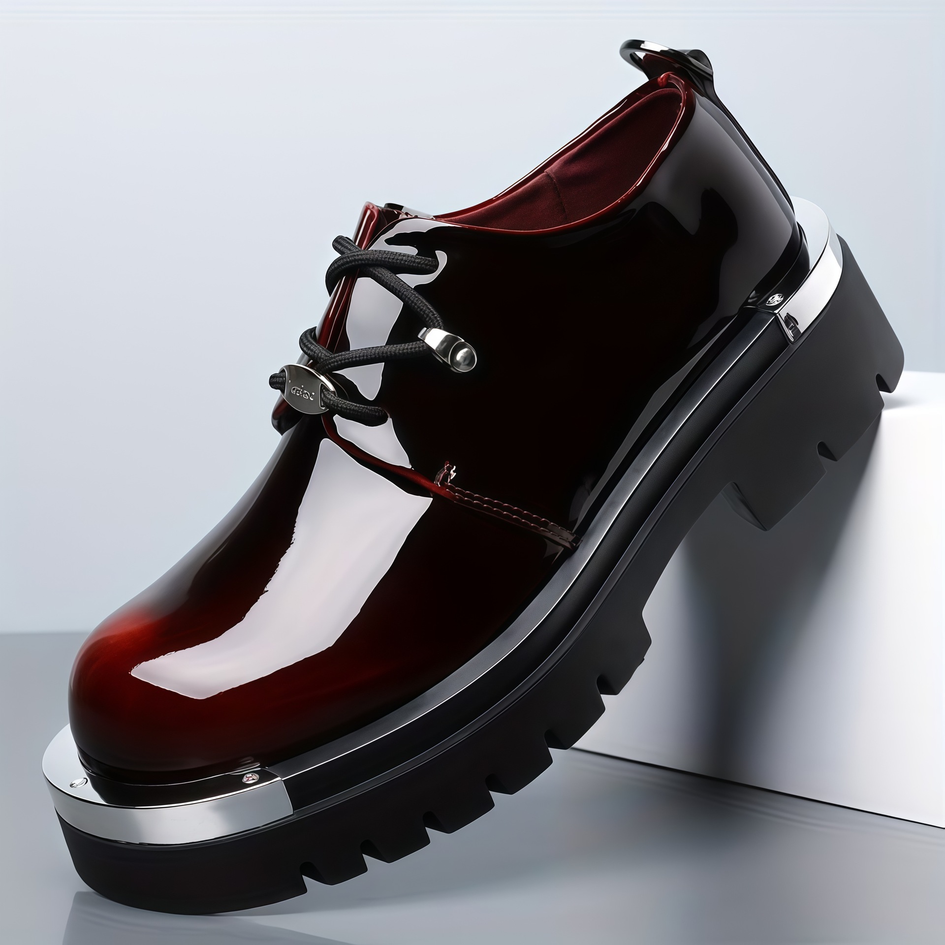 British-style Large-toe Leather Shoes, Thick-soled Height-increasing Leather Shoes, Autumn