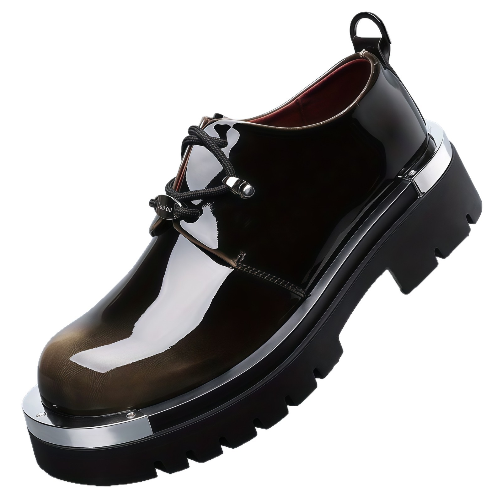 British-style Large-toe Leather Shoes, Thick-soled Height-increasing Leather Shoes, Autumn