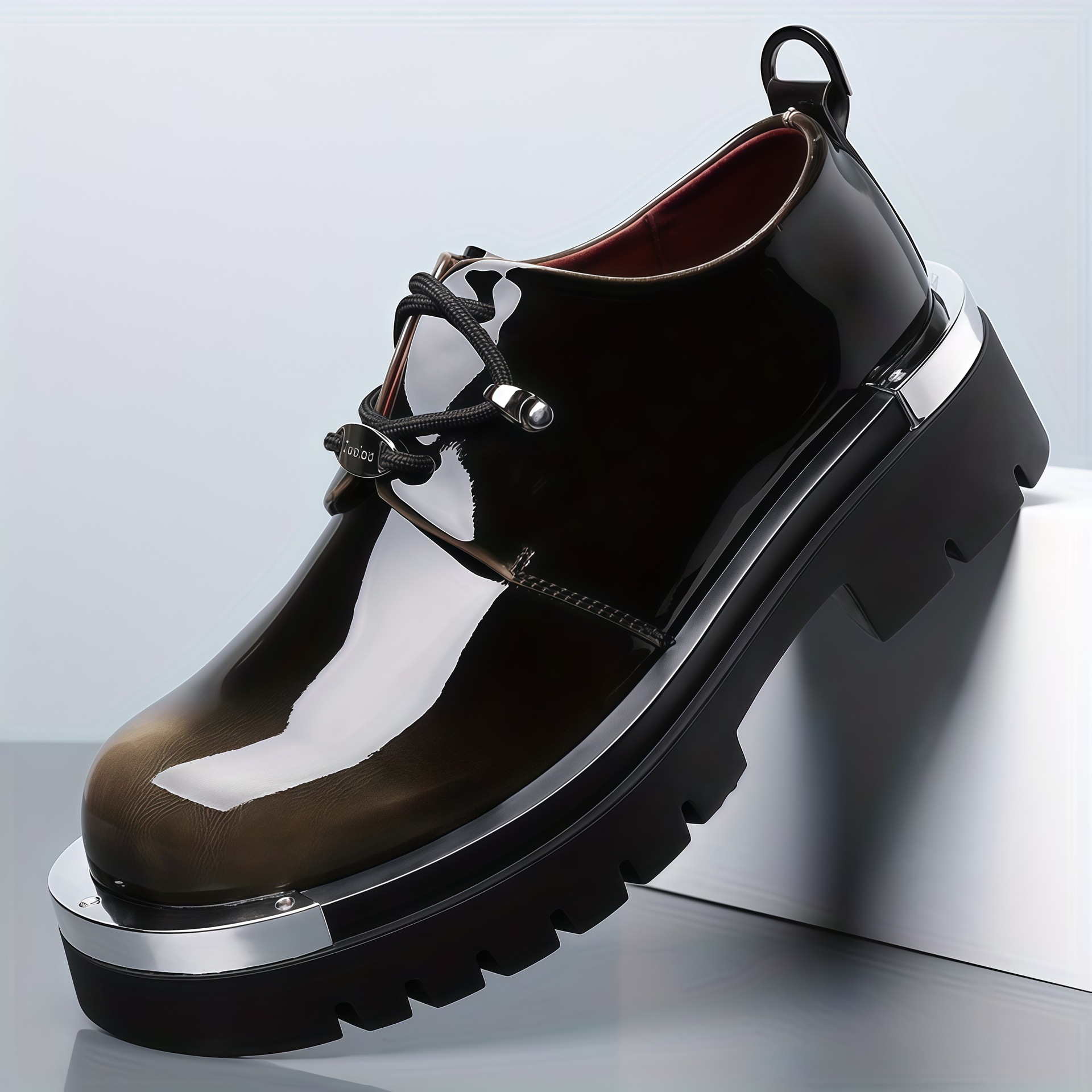 British-style Large-toe Leather Shoes, Thick-soled Height-increasing Leather Shoes, Autumn