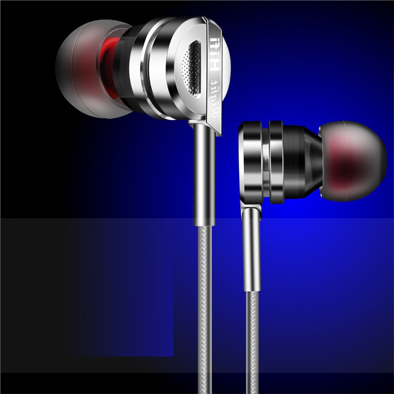 Carved All-metal Subwoofer Universal Mobile Earphone