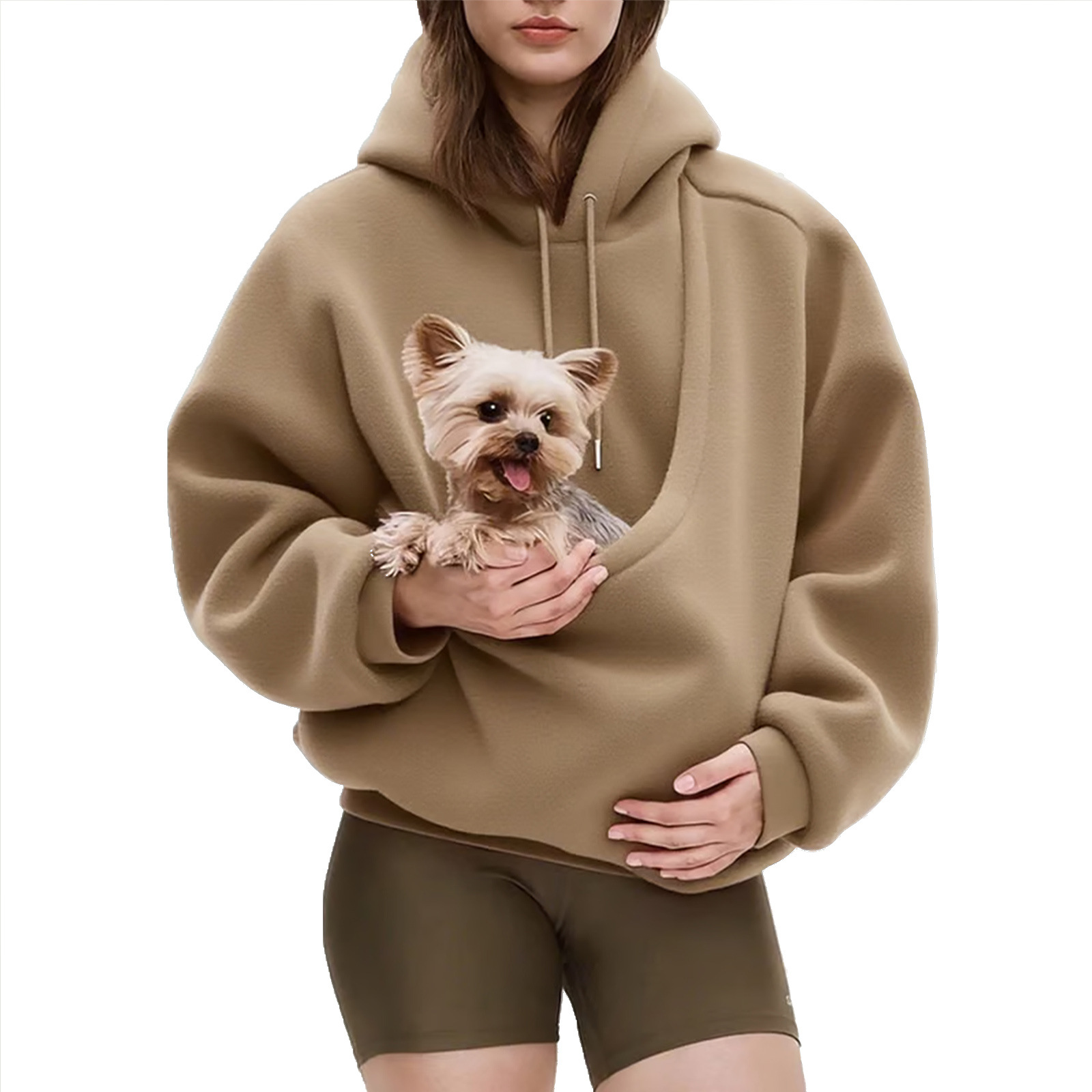 Felpe con cappuccio casual Canguro Cani Porta animali domestici Marsupio Tasca grande Pullover Felpa Tasca per animali Felpe con cappuccio