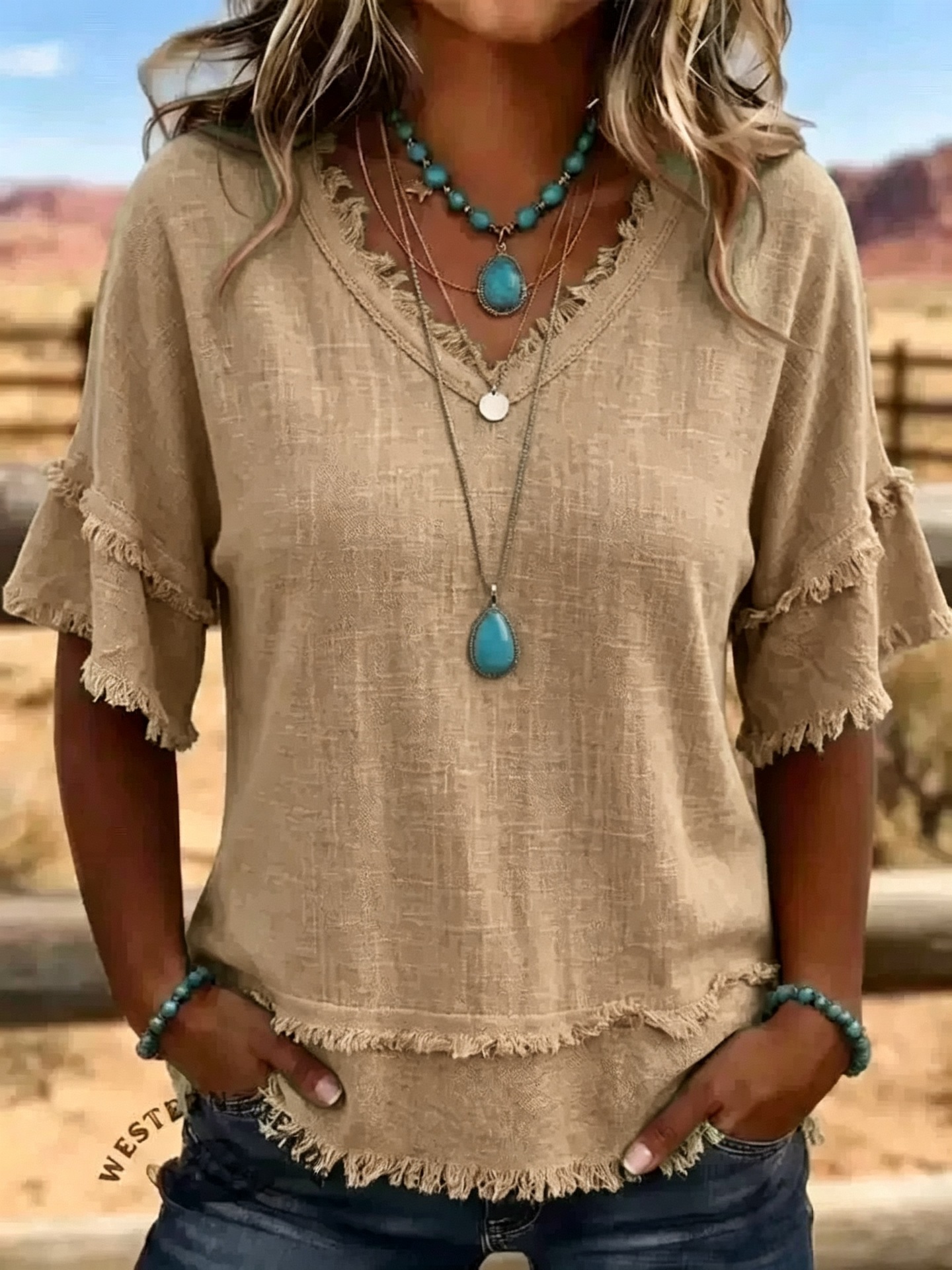 Casual Women's Shirt V-Neck Short Sleeve Loose Fit Pure Color Summer Fashion Trend