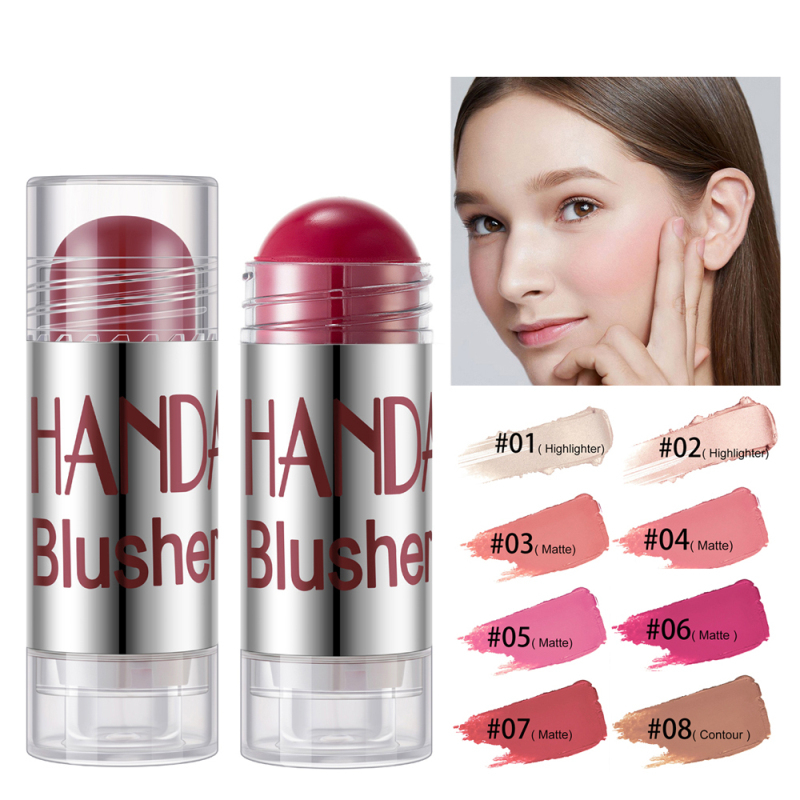Cheek Blusher Shimmer Blush Stick Face Makeup Highlighter Bronzer Contour Cream