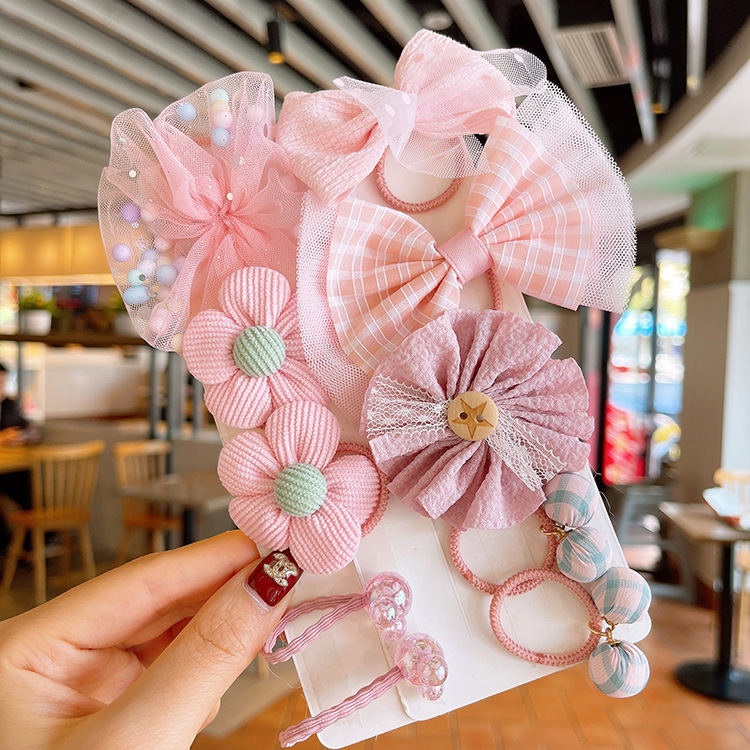 Children's Elastic Flower Baby Hair Ring Mesh Bow