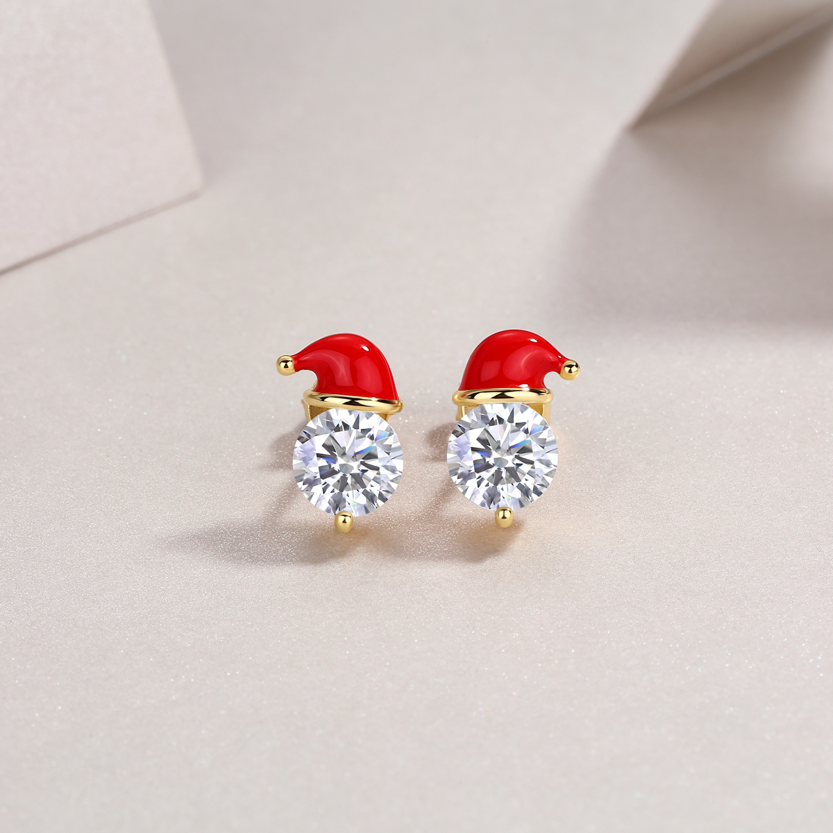 Christmas Hat - Set With Top-quality Moissanite Luxury And Fashionable Light Luxury