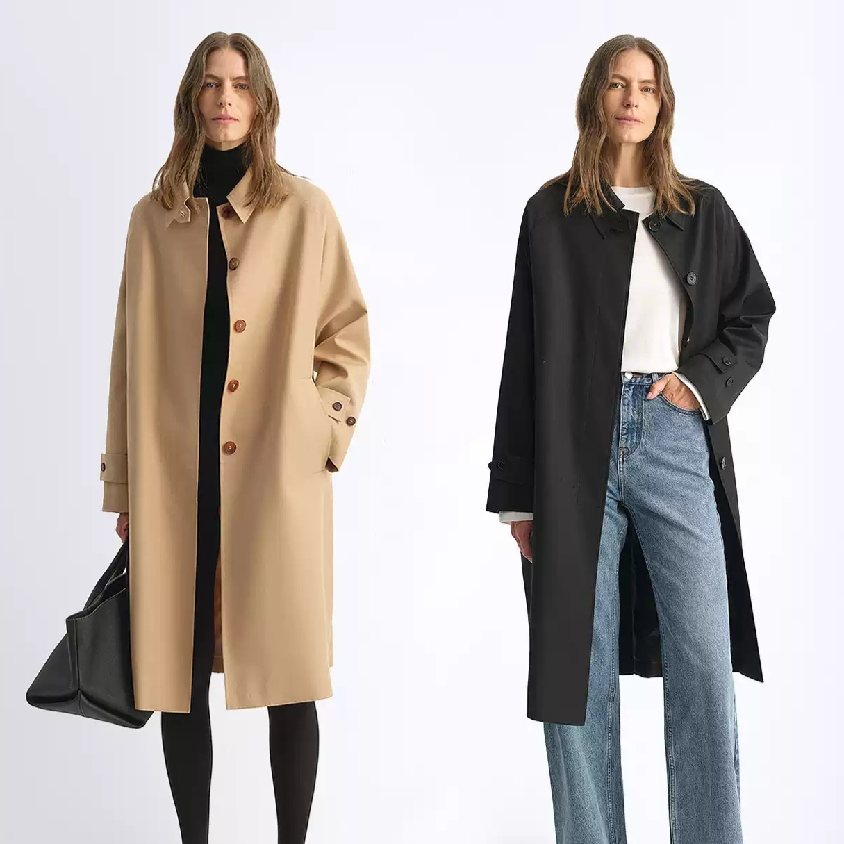 Classic Draping Straight Silhouette Autumn Trench Coat