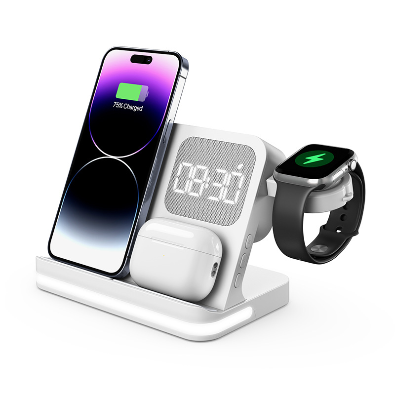 Wecker kompatibel mit Mobiltelefonen, Smartwatches, Kopfhörern und kabellosen Ladegeräten