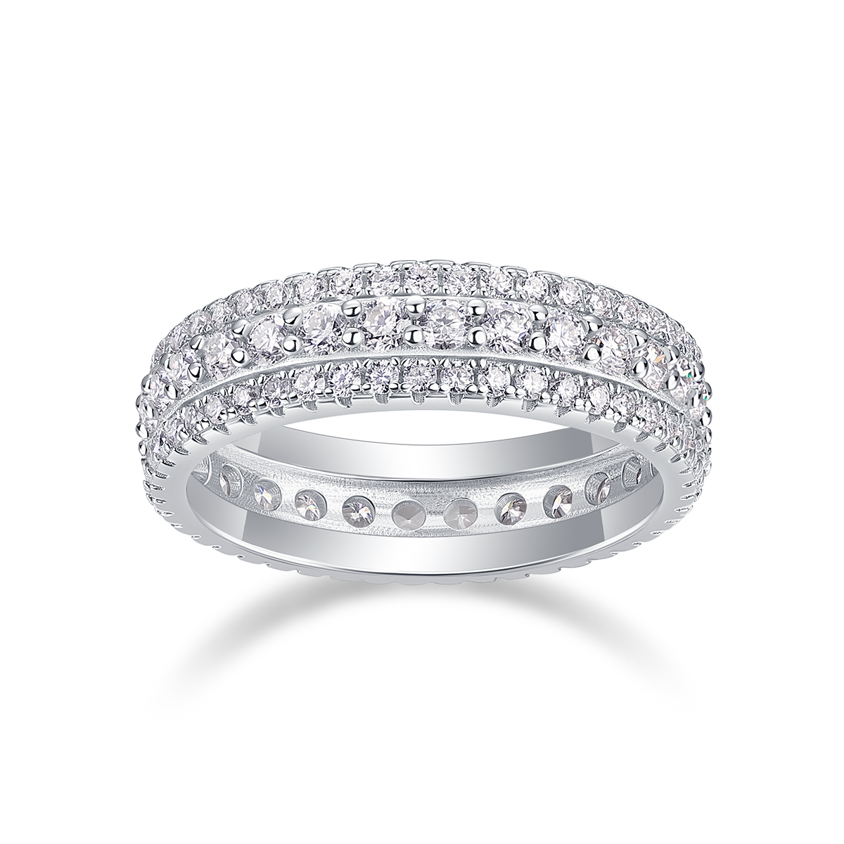 Cold Moonlight - Set With Top-quality Moissanite Silver And Platinum-plated Diamond