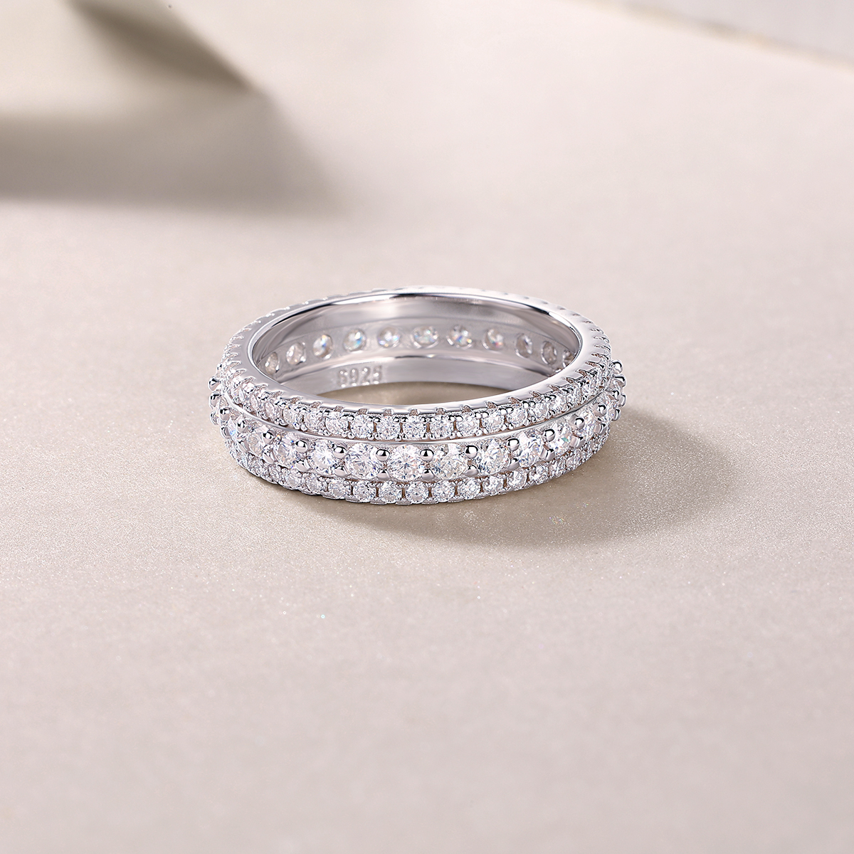 Cold Moonlight - Set With Top-quality Moissanite Silver And Platinum-plated Diamond
