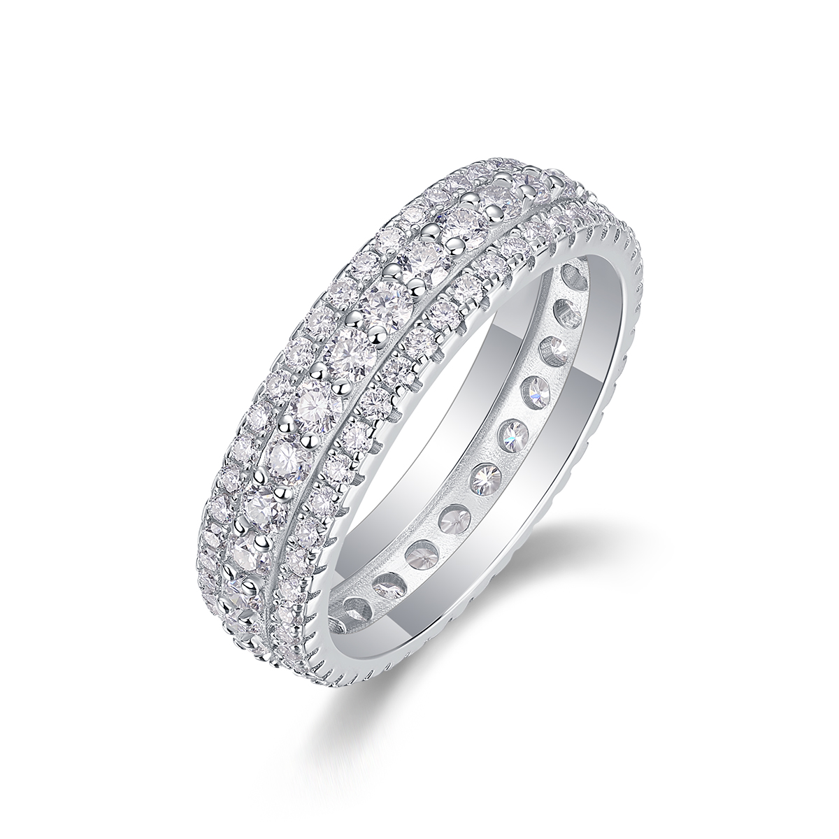 Cold Moonlight - Set With Top-quality Moissanite Silver And Platinum-plated Diamond