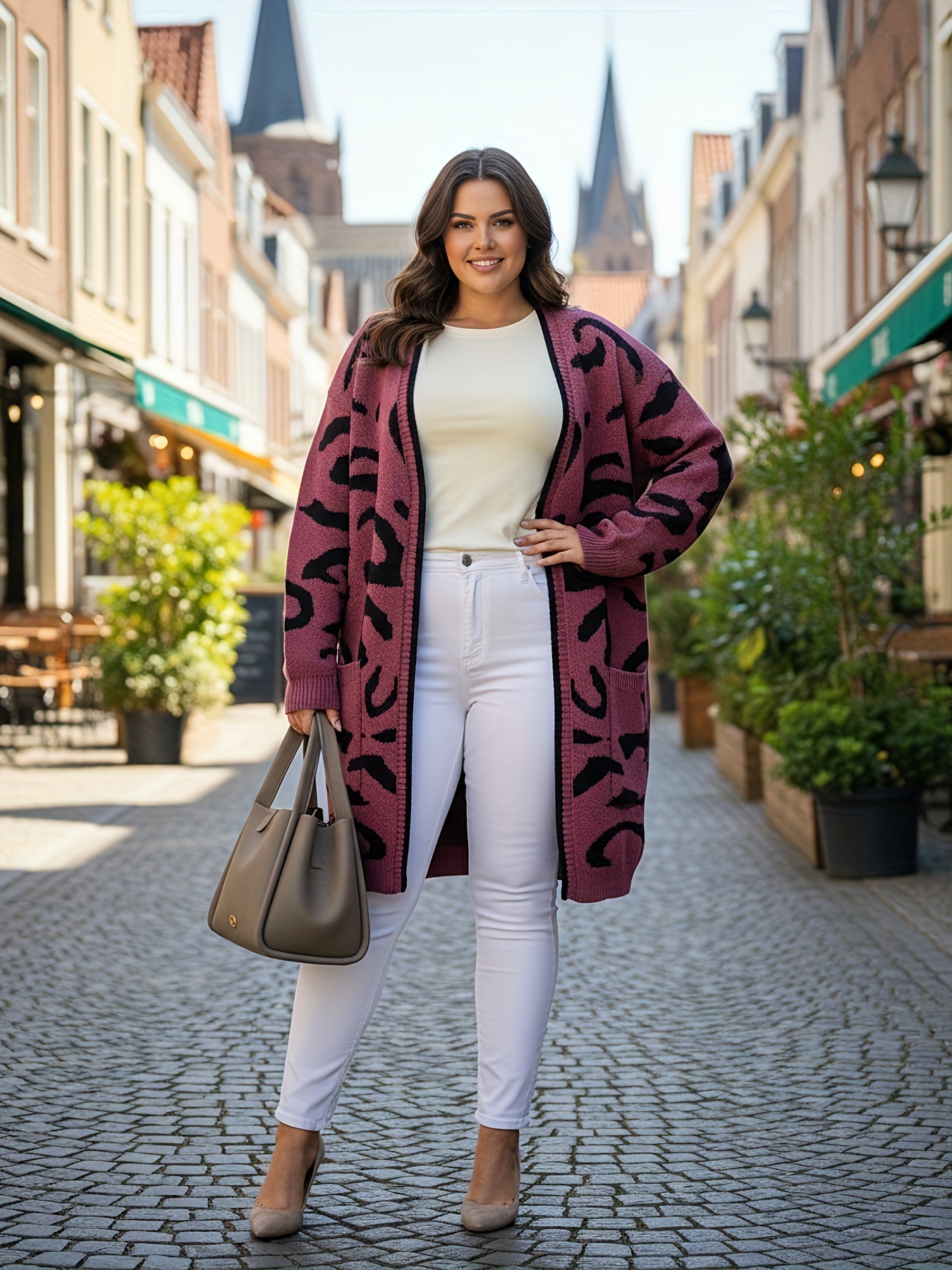 Color-blocked Relaxed-fit Long Wool Knit Coat