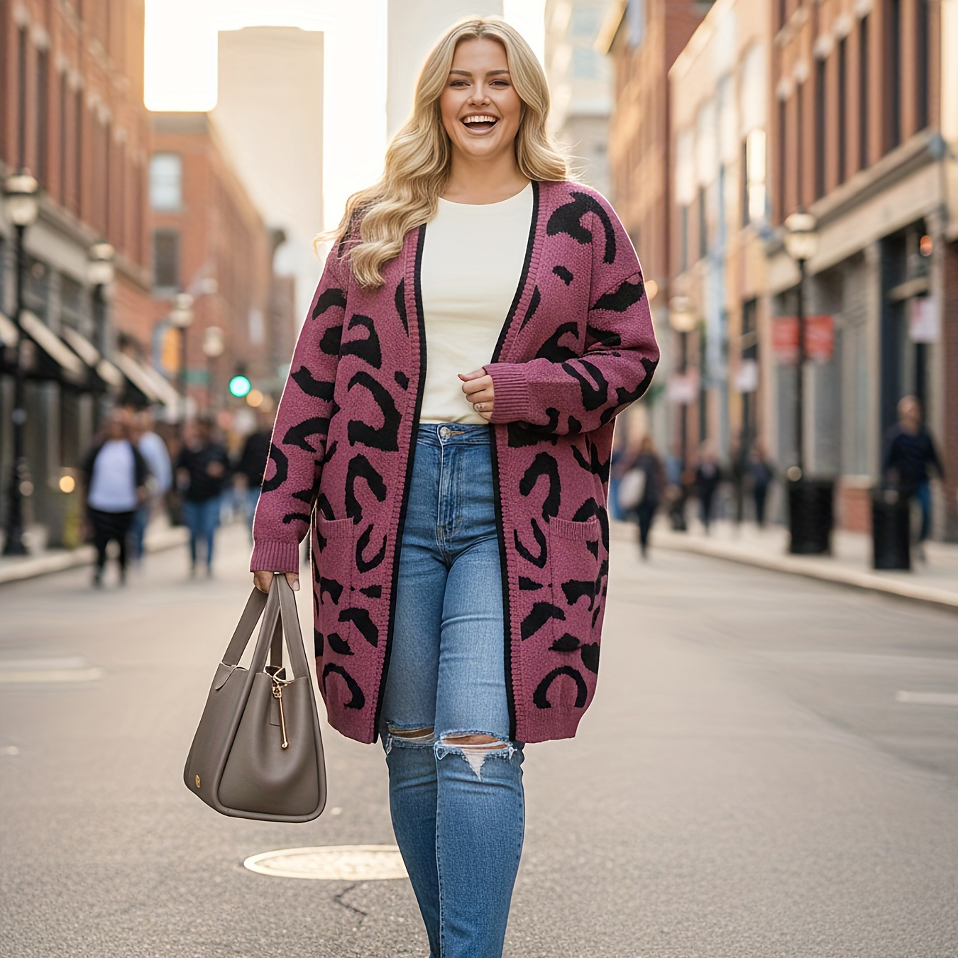 Color-blocked Relaxed-fit Long Wool Knit Coat