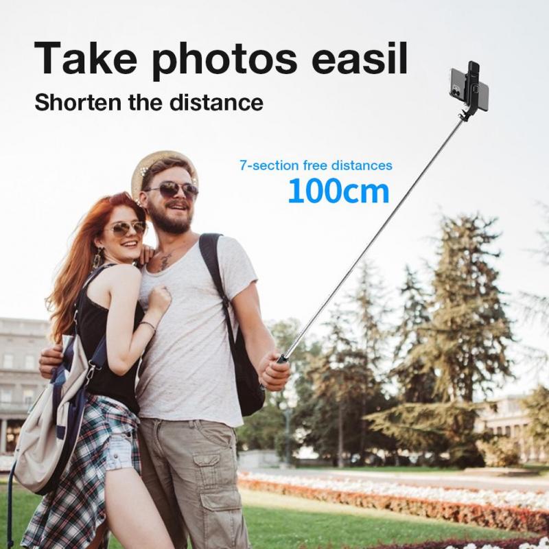 Compatible with iPhone, Bluetooth Selfie Stick Mobile Remote Control Tripod