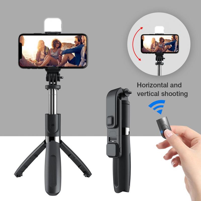 Compatible with iPhone, Bluetooth Selfie Stick Mobile Remote Control Tripod