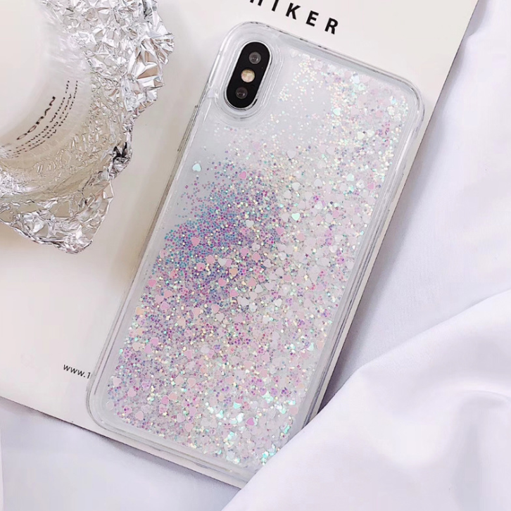 Compatible with iPhone, Compatible with iPhone, Fashion Samsung Love Stars Sequins White