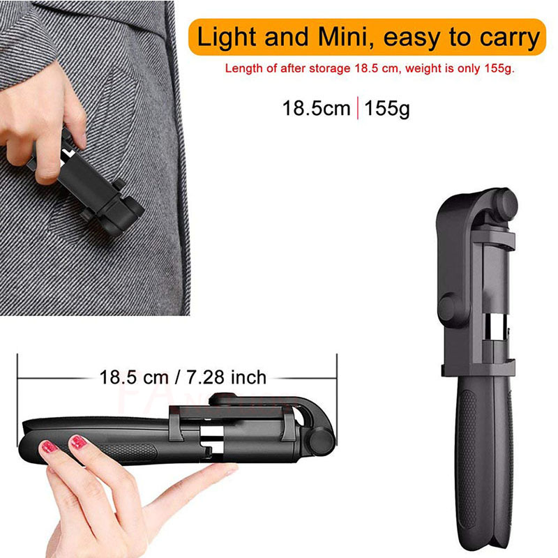 Compatible with iPhone, Tripod Selfie Stick Mobile Universal Live Triangle Bracket One