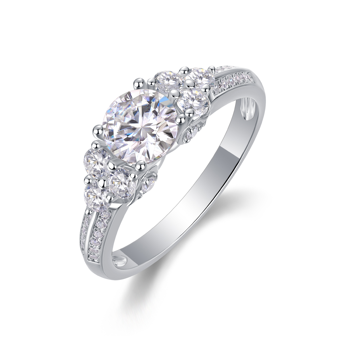 Coral Dream - A Wedding Ring Set With 1-carat Top-quality Moissanite Silver And