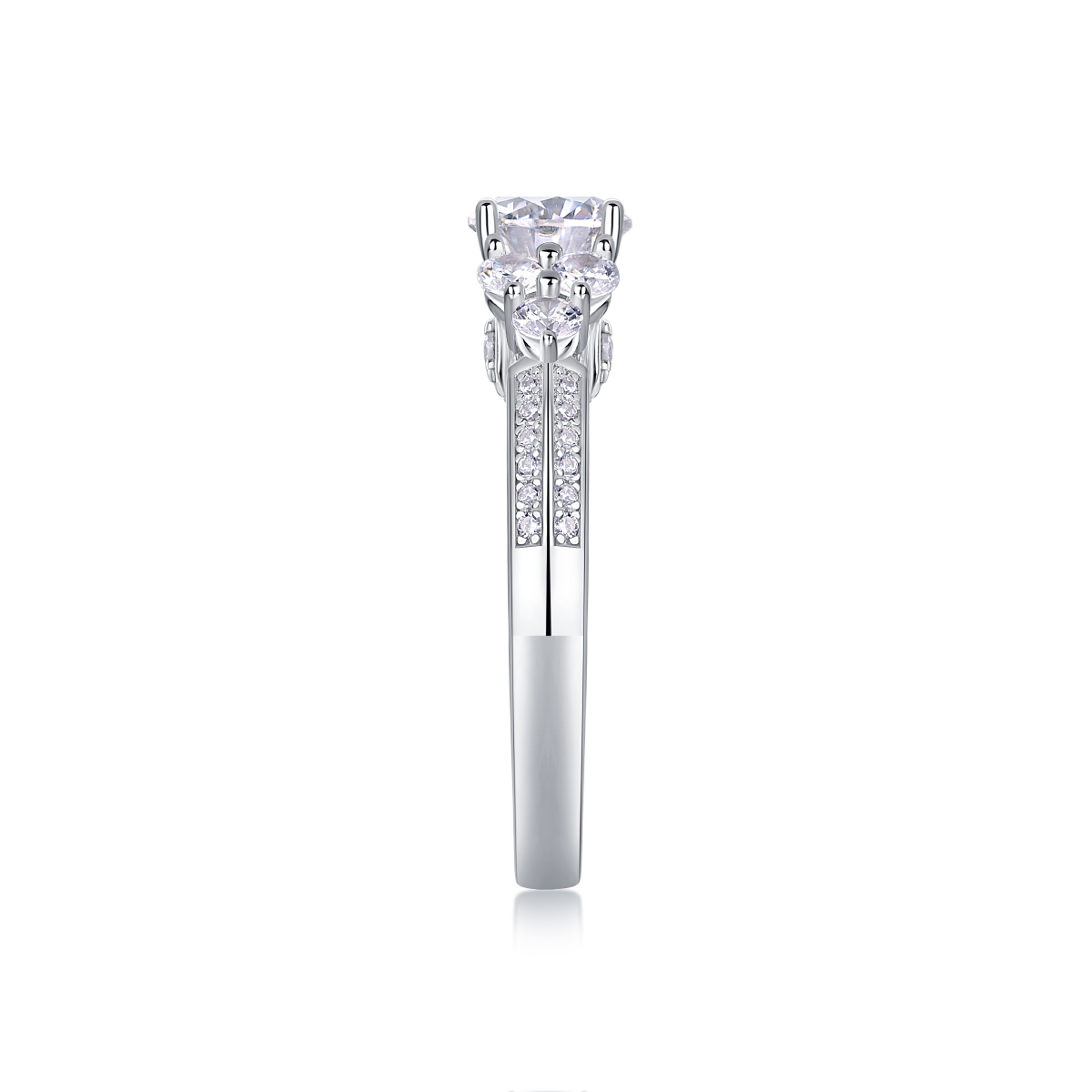 Coral Dream - A Wedding Ring Set With 1-carat Top-quality Moissanite Silver And