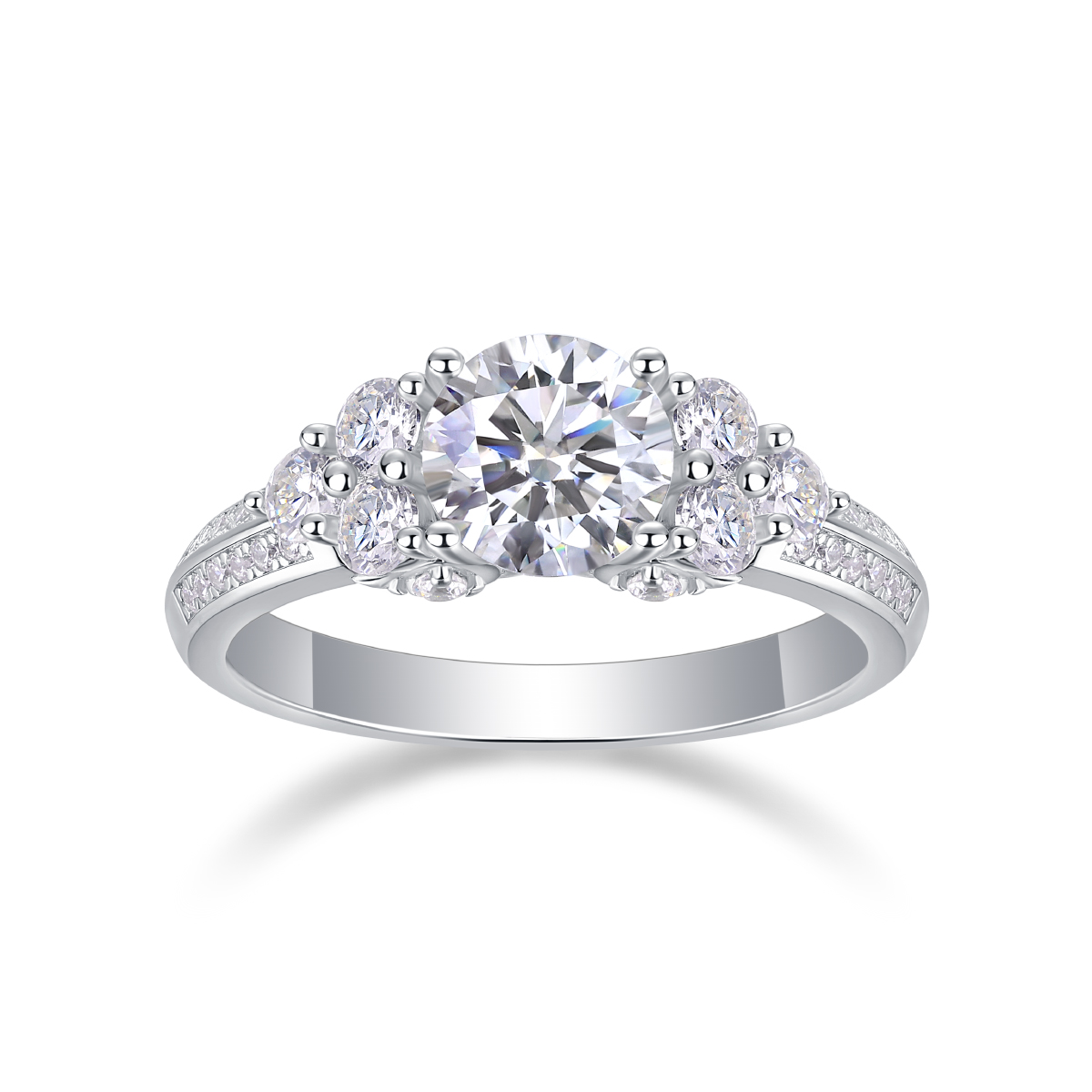 Coral Dream - A Wedding Ring Set With 1-carat Top-quality Moissanite Silver And