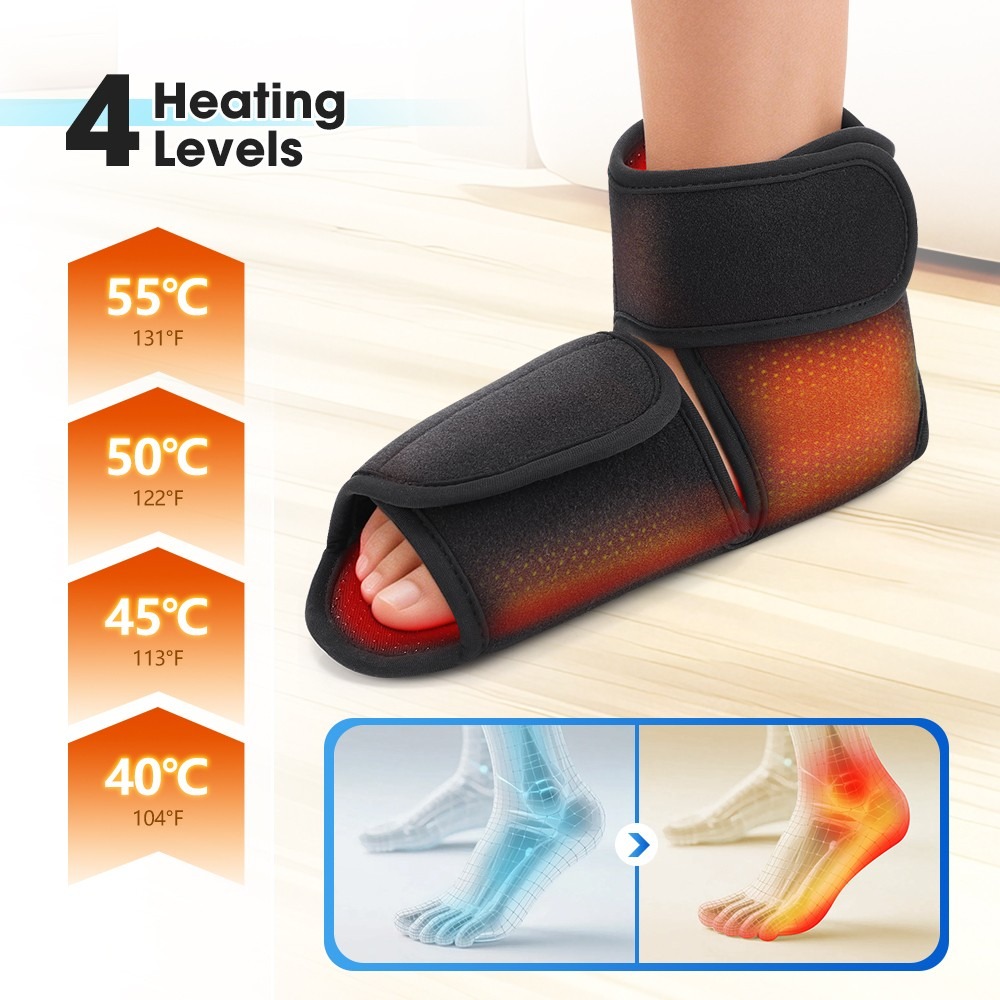 Cordless Foot Ankle Massager 3 Airbag Modes, 4 Heat Levels For Plantar Fasciitis