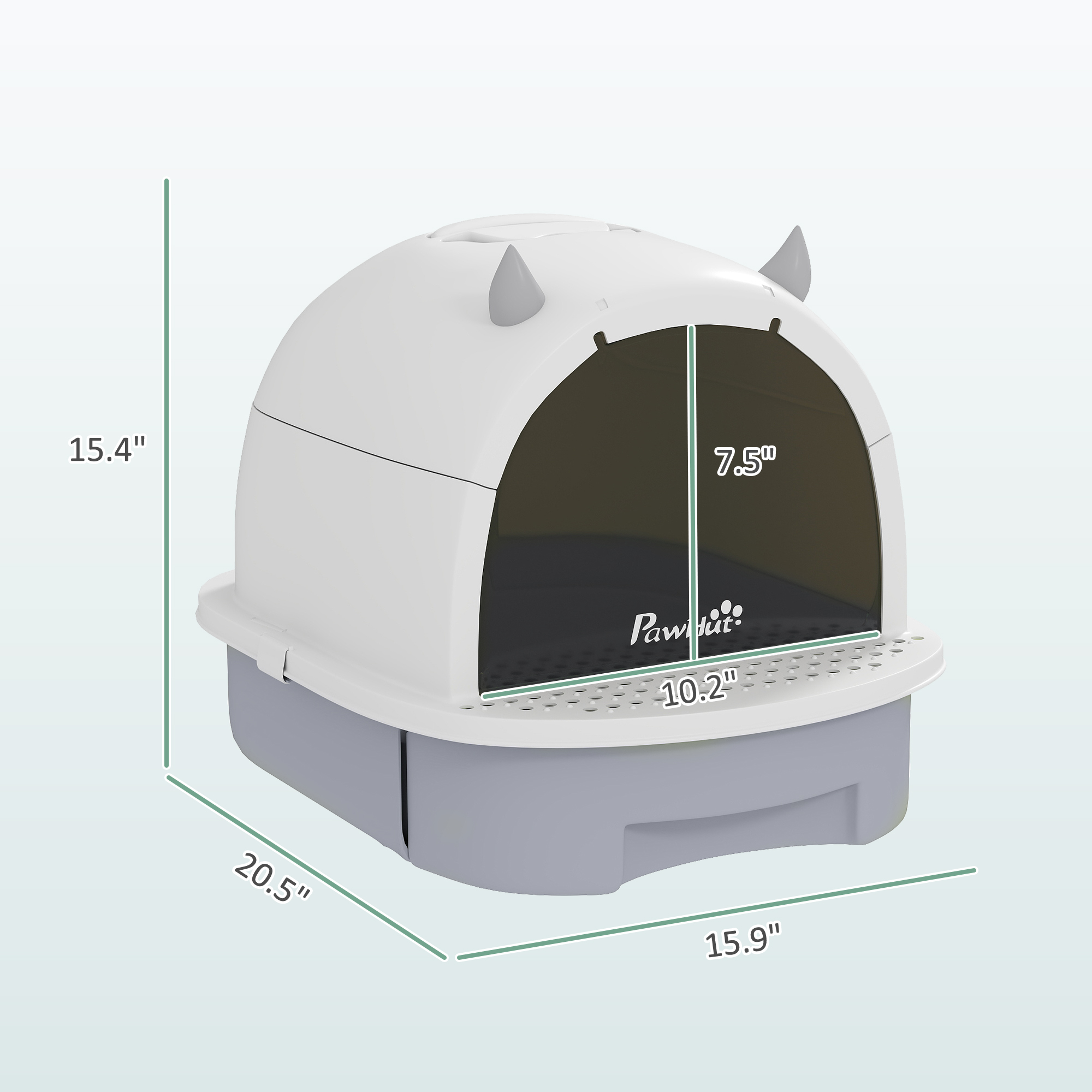Covered Cat Litter Box with Lid, Scoop, Deodorizing Bags for Odor Control, Privacy, Easy