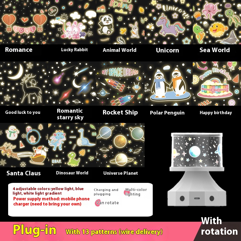 Kreative Sternlicht-Projektionslampe, Bluetooth-Stereo-Leuchtspielzeug