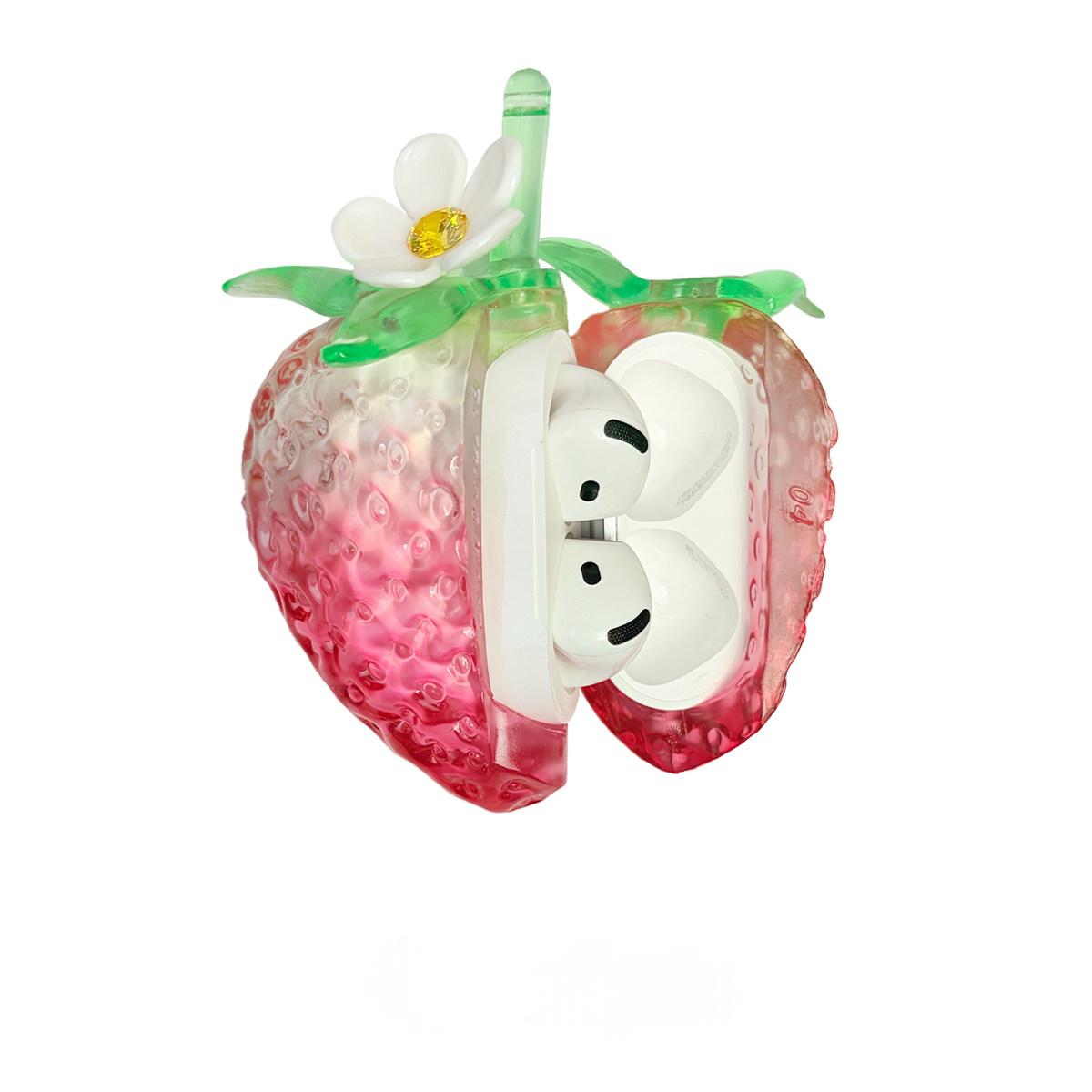 Creative Transparent Strawberry Earphone Shell